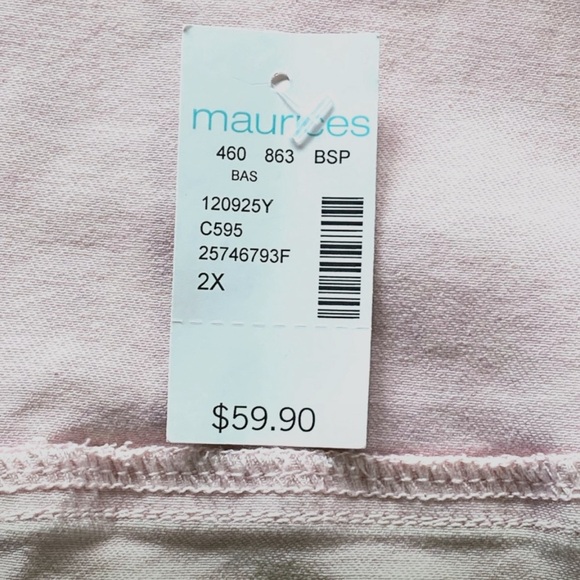 NWT Maurices Light Pink Belted Denim Trench Jacket Size 2X - Picture 3 of 13